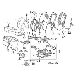 Lexus OE - Seats & Tracks - Passenger Seat Components (Japan Built), (Base)