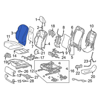 Lexus OE - Front Left Seat Back Cushion Cover