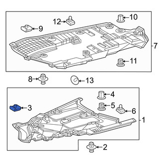 Lexus OE - Left Floor Pan Splash Shield Nut