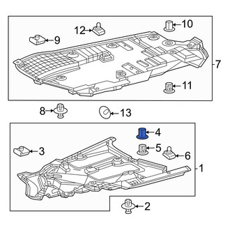 Lexus OE - Floor Pan Splash Shield Clip