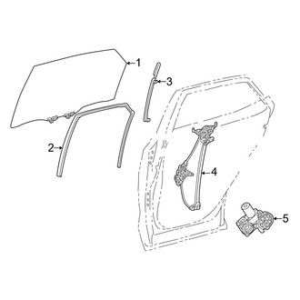 Lexus OE - Rear Door - Glass & Hardware