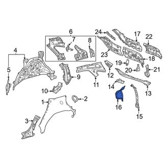 Lexus OE - Rear Left Quarter Panel Gutter