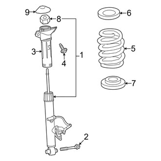 Lexus OE - Rear Suspension - Shocks & Components (With Adaptive Suspension), (AWD)