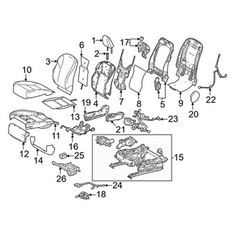 Lexus OE - Seats & Tracks - Passenger Seat Components (Canada Built), (Base / Luxury / Premium / Premium+)