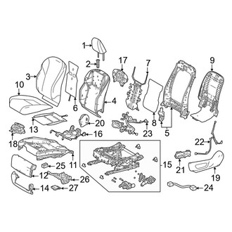 Lexus OE - Seats & Tracks - Driver Seat Components (Canada Built), (Base / Luxury / Premium / Premium+)