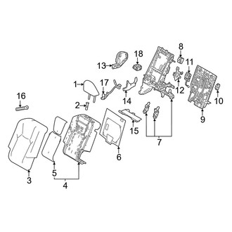 Lexus OE - Seats & Tracks - Rear Seat Components (Canada Built, 40%, Seat Back, Passenger Side, Power)