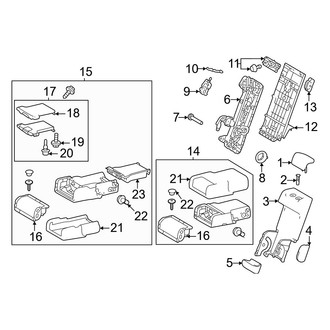 Lexus OE - Seats & Tracks - Rear Seat Components (Canada Built, Center Seat & Armrest)