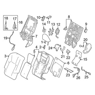 Lexus OE - Seats & Tracks - Rear Seat Components (Canada Built, 40%, Seat Back, Driver Side, Manual)