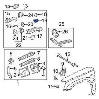 Lexus OE - Front Center Right Frame Side Member Reinforcement