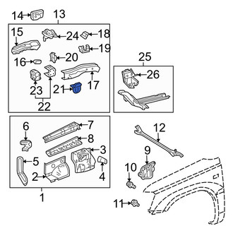 Lexus OE - Front Left Frame Side Member Bracket