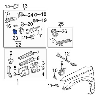 Lexus OE - Front Right Frame Rail End