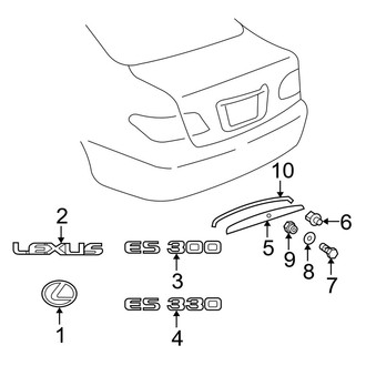 Lexus OE - Trunk Lid - Exterior Trim