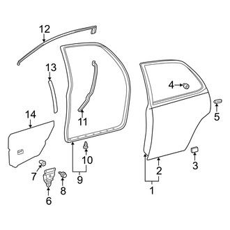 Lexus OE - Rear Door - Door & Components