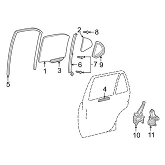 Lexus OE - Rear Door - Glass & Hardware