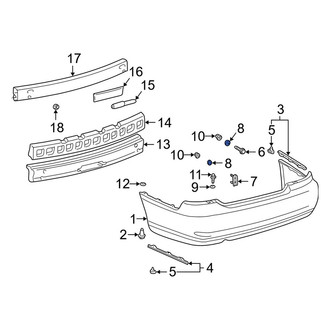 Lexus OE - Bumper Cover Support Rail Washer