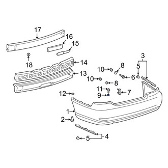 Lexus OE - Bumper Cover Support Rail Washer