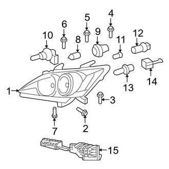 Lexus OE - Front Lamps - Headlamp Components (Without Adaptive Lighting)