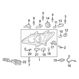 Lexus OE - Front Lamps - Headlamp Components (With Adaptive Lighting)