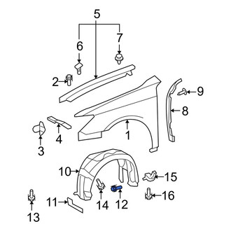 Lexus OE - Radiator Support Splash Shield Bolt