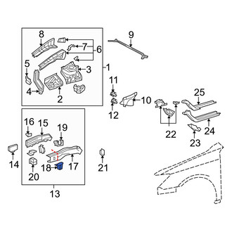 Lexus OE - Right Suspension Subframe Reinforcement Bracket