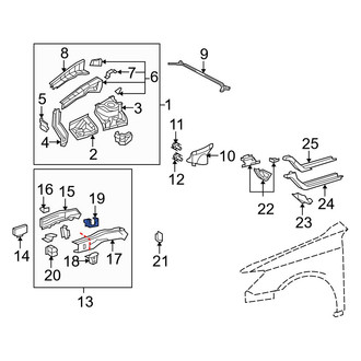 Lexus OE - Front Center Right Frame Side Member Reinforcement