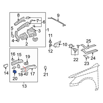 Lexus OE - Front Left Frame Rail End