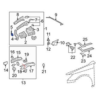 Lexus OE - Front Right Fender Closing Plate
