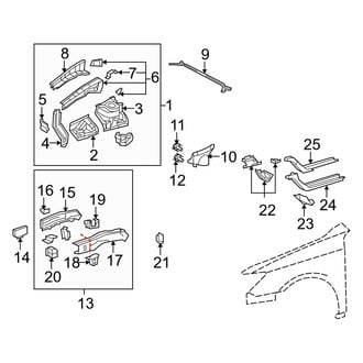 Lexus OE - Fender - Structural Components & Rails