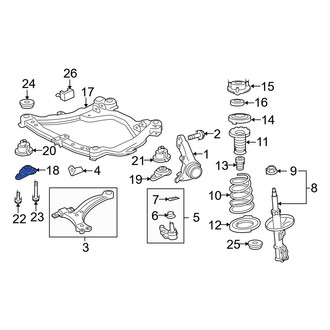 Lexus OE - Front Left Suspension Subframe Crossmember Brace