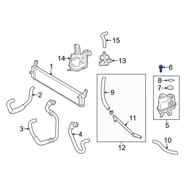 Drive Motor Inverter Coolant Reservoir Bolt