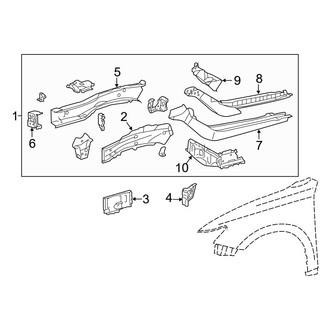 Lexus OE - Fender - Structural Components & Rails (Lower Rail Components, USA Built)