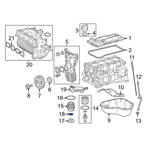 Engine Oil Filter Housing Cover Drain Plug O-Ring