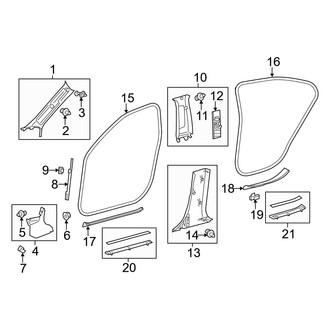 Lexus OE - Pillars, Rocker & Floor - Interior Trim (USA Built)