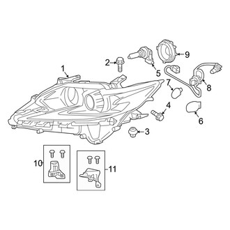 Lexus OE - Front Lamps - Headlamp Components (Halogen High Beam)