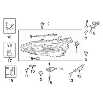 Lexus OE - Front Lamps - Headlamp Components (Japan Built, W/O Triple Beam)