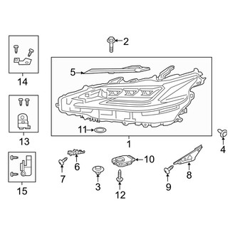 Lexus OE - Front Lamps - Headlamp Components (Japan Built, With Triple Beam)