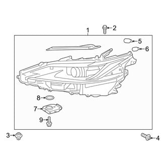 Lexus OE - Front Lamps - Headlamp Components (USA Built, W/O Triple Beam)