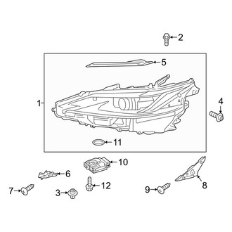 Lexus OE - Front Lamps - Headlamp Components (USA Built, With Triple Beam)