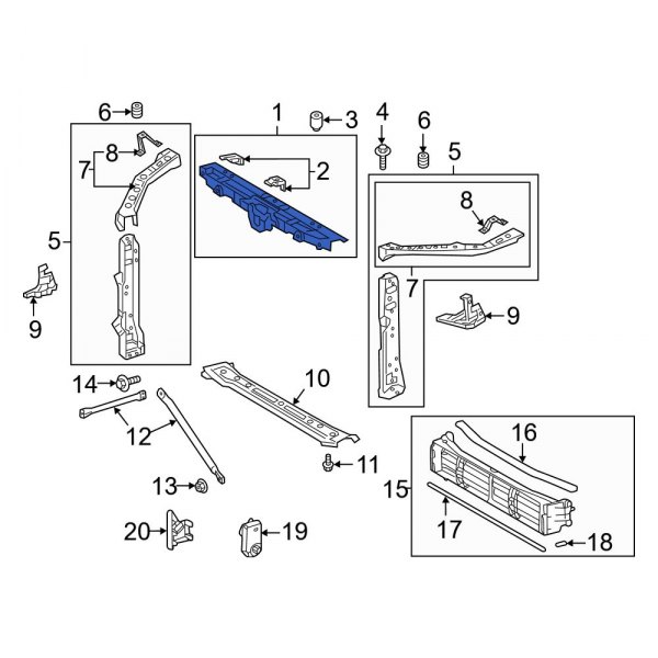 Lexus OE 5320533902 - Front Upper Radiator Support Tie Bar