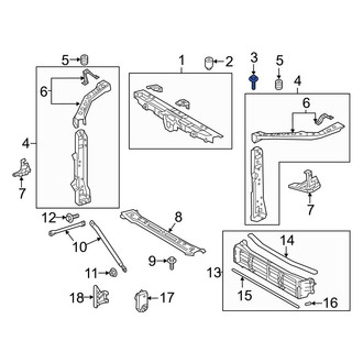 Lexus OE - Upper Radiator Support Tie Bar Bolt