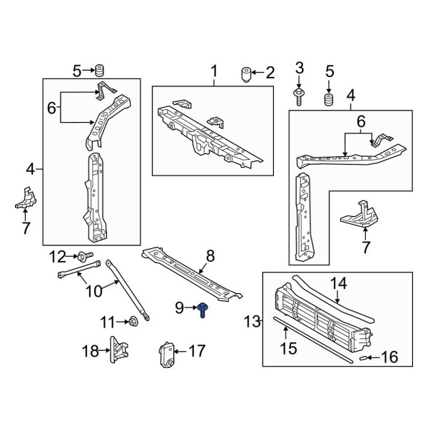 Radiator Support Tie Bar Bolt