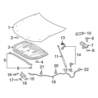 Lexus OE - Front Left Upper Hood Lift Support Stud