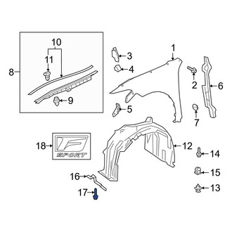 Lexus OE - Radiator Support Splash Shield Screw