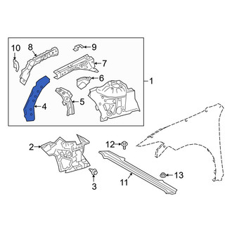 Lexus OE - Front Right Forward Fender Apron Extension