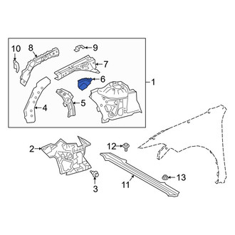 Lexus OE - Front Right Forward Fender Apron Extension