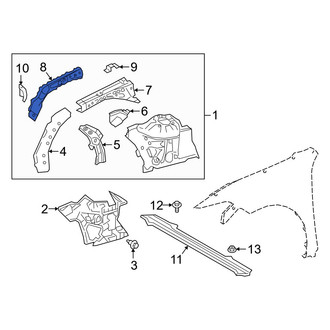 Lexus OE - Front Left Fender Rail Reinforcement