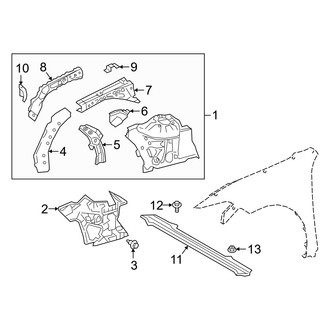 Lexus OE - Fender - Structural Components & Rails (Apron & Upper Rail Components)