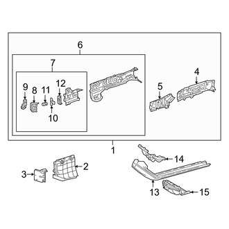 Lexus OE - Fender - Structural Components & Rails (Japan Built, Lower Rail Components)