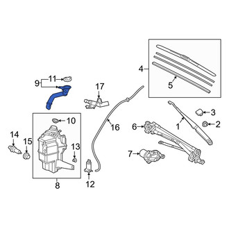 Lexus OE - Front Washer Fluid Reservoir Filler Pipe