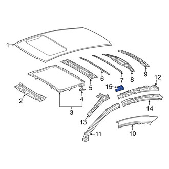 Lexus OE - Left Roof Side Rail Reinforcement Bracket